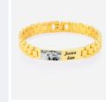 Customized stainless steel name bracelet for men and boys. 