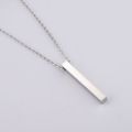 New Long Rectangle Pendant Necklace Stainlees Steel Chain Necklace For Men Women Jewelry. 