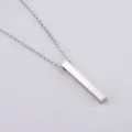 New Long Rectangle Pendant Necklace Stainlees Steel Chain Necklace For Men Women Jewelry. 