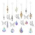 Crystal Windchimes Sun Catcher Silver Butterfly Hanging Pendant Jewelry Rainbow Chase Home Garden Window Curtain Wedding Decora. 