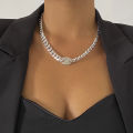 Punk Thick Chain Choker Necklace for Women Trendy Crystal Coffee Bean Pendant Necklace 2022 Fashion Jewelry for Neck Collar Gift. 