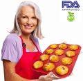 Silicone Cupcake Mold Muffin Tray Tin Cupcake Pan 12-Cup Cavities. 