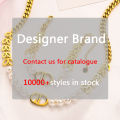 Fashion brand designer jewelry set hollow four-leaf clover stainless steel bracelet gold-plated necklace for women. 