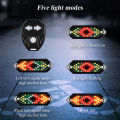 MeterMall Bicycle Rear Tail Light Indicator Waterproof Usb Rechargeable Wireless Remote Control Turn Signal Warning Lamp. 