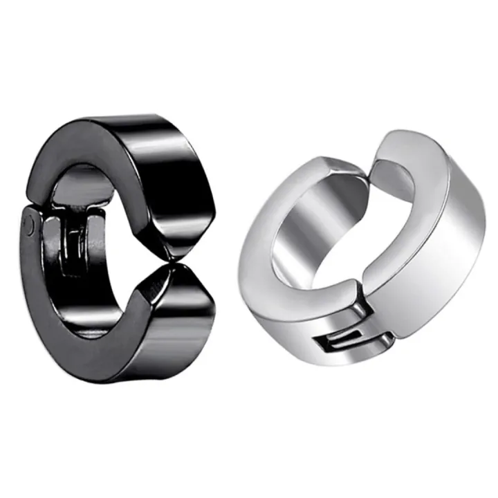 1%20Pair%20(2%20Pcs)%20Stainless%20Steel%20Earrings%20Set%20-%20Unisex%20Clip%20On%20Earrings%20for%20Boys%20Ear%20Tops%20for%20Boys,%20Silver%20Earrings%20and%20Black%20Earrings%20for%20Girls%20and%20Ear%20Rings%20for%20Boys%20Earings,%20Bts%20Jewellery%20-%20Image%202