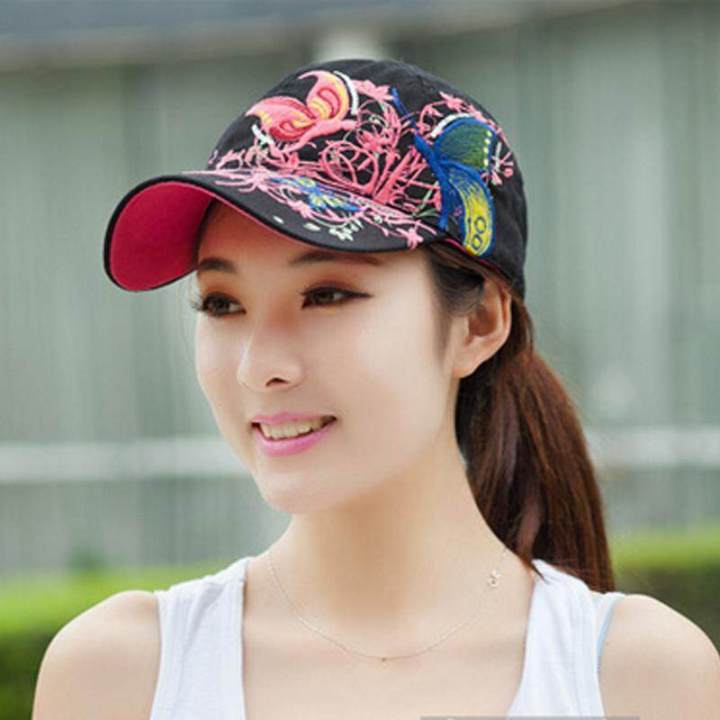 Women%20Baseball%20Cap%20Butterflies%20Flower%20Embroidery%20Caps%20Girl%20Suns%20Hats%20Summer%20Casual%20Snapback%20Cap%20-%20Image%203