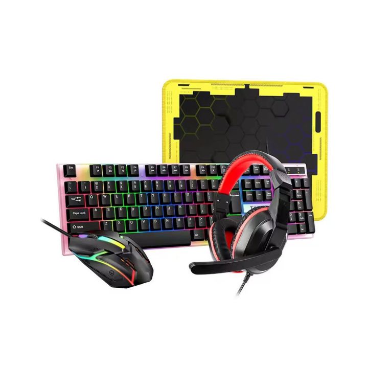 C53 Gaming Keyboard Mouse Combo | 4 in 1 Wired Gaming Set for PC & Laptop