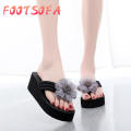 OIMG Women'S Ladies Summer Flower Home Wedges Beach Shoes Sandals Flip Flops Slippers. 