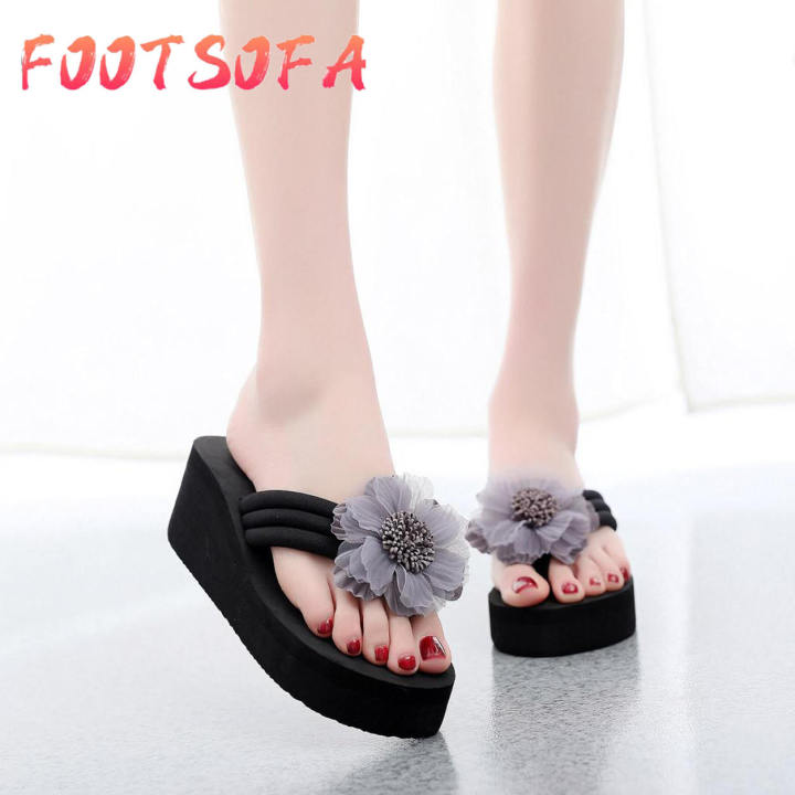 OIMG%20Women'S%20Ladies%20Summer%20Flower%20Home%20Wedges%20Beach%20Shoes%20Sandals%20Flip%20Flops%20Slippers%20-%20Image%204