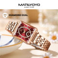 MATEYOYO Women Watch Diamond Steel Wristwatch Elegant Gifts Fashion Ladies Watch Small Clock Steel Band Quartz Wrist Watches Casual Festival Gift with Exquisite Box. 