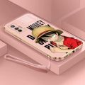 Casing For Vivo X70 5G X70T Vivo X70 Pro Luxury Cartoon OnePiece Luffy Camera Protection Phone Case Plating Edges Silicone Soft Cover With Free Lanyard. 