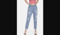 Boyfriend Fit Mid Rise Highly Distressed Jeans 3. 