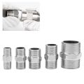Thread Adapter 201 Stainless Double Male Thread Connecter Thickened Multiple Specifications Hex Nipple Union Male Thread Connector Water Oil Air. 