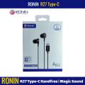 Original Ronin R-27 Type-C Metal Handsfree | Magical Sound | Enhanced Deep Bass | 10mm Driver + High-Fidelity Sound | In-Line Mic & Controls | Type-C Wired Earphones for Music, Calling & Gaming |Best Earphone| 1 Year Official Warranty | Ronin Handfree. 