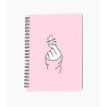 KPOP Heart Korean style  spiral Notebook for girls personal use front and back same. 