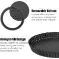 4 Pack Quiche Tart Pan,5 Inch Round Perforated Pizza Baking Tray Non-Stick Tart Tin with Holes for Cakes,Pies,Quiches. 