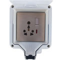 Waterproof Outdoor Socket Box 2 Hole Wall Electrical Housing Protection Cover Outdoor Power Supply Wall Power Socket Box - Transparent. 