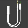 (Each) Audio Stereo Plug 3.5mm 1 Male to 2 Female Adapter Cable Spliter Connector microphone and Headphone. 