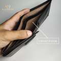 Genuine Leather Wallet for Men Pure Original Cow Leather Trifold Coin Purse Bag Card Holder 17 Pocket Long Wallet for Mens Boys Women Black Brown Coffee. 