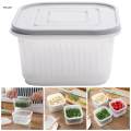 Small Fresh Food Storage Box Container Sealed with Lids Drainer for Onion Fruits Garlic. 
