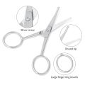 Nose Hair Scissors Rounded Tip Facial Hair Curved Scissors Stainless Steel Mustache Nose Hair Beard Eyebrows Remover Trimmer. 