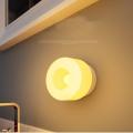 LALA PIR Motion Sensor Night Light Rechargeable Lamp Bedside Lamp Round LED Lamp. 