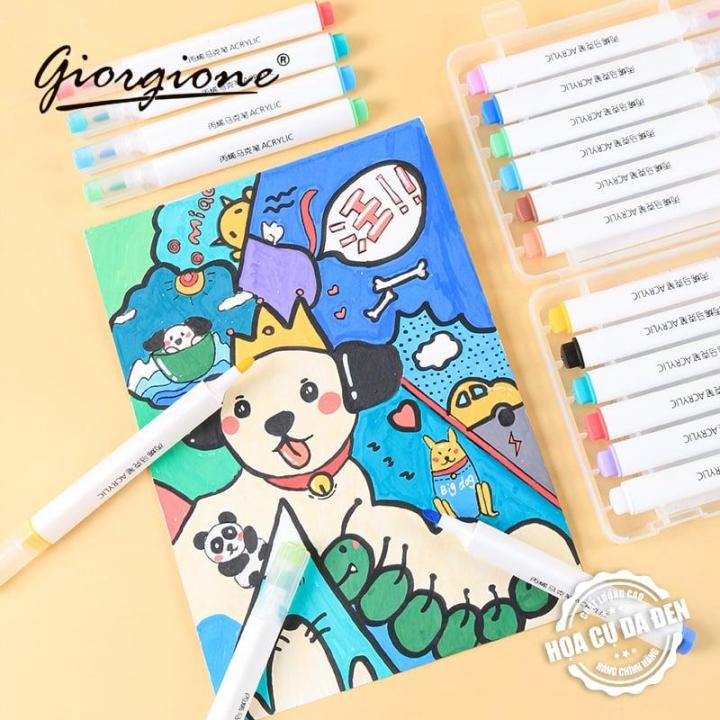 12/24%20Colors%20Acrylic%20Paint%20Marker%20Pen%20Set%20for%20Crafts%20Fabric%20Canvas%20Glass%20Paper%20for%20Students%20DIY%20Drawing%20-%20Image%205