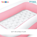 INTEX Pink & Sky Blue Rectangular Baby Pool with Soft Floor With Pump & 10Pcs Balls ( 65.5" L x 39.5" W x 11" H ) 58423 Intex baby pool. 