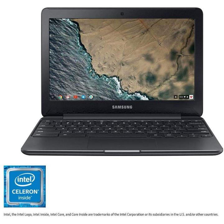 Samsung 11.6" Chromebook with Intel N3060 up to 2.48GHz, 4GB Memory, 16GB eMMC Flash Memory, Bluetooth 4.0, USB 3.0, HDMI, Webcam, Chrome Operating System, Black, Play Store