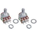 Spreeshop 2 Pcs Silver Metal B50K 50K Ohm 6-Pin Dual Trim Potentiometer 3.8 x 2.8 x 1.7cm. 