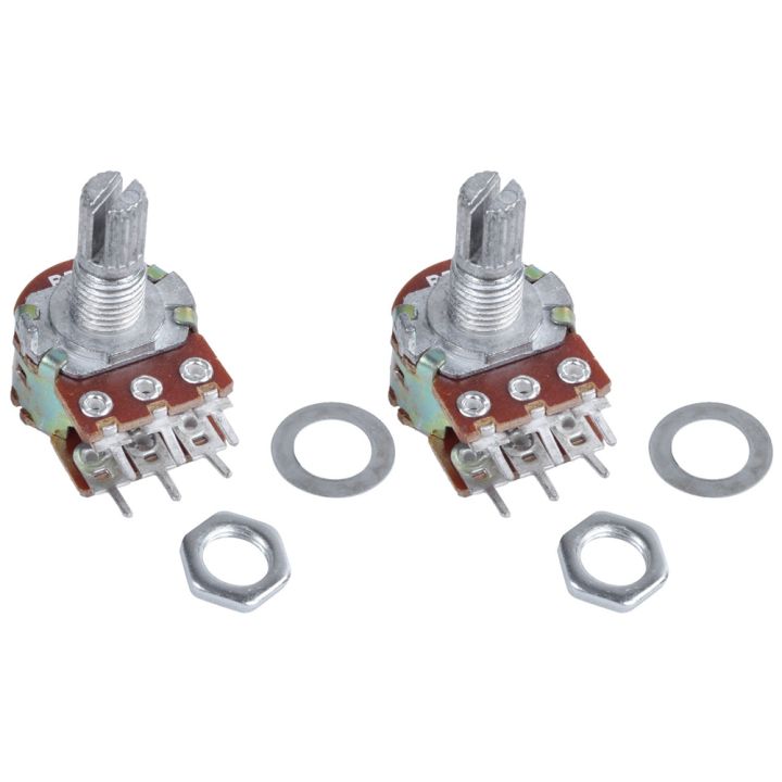Spreeshop 2 Pcs Silver Metal B50K 50K Ohm 6-Pin Dual Trim Potentiometer 3.8 x 2.8 x 1.7cm