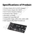 M2 to SATA Adapter M.2 to SATA Adapter M.2 NGFF Converter 2.5" SATA3 Card B Key for 2230-2280 M2 SSD. 