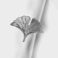 Serviette Circle Anti-deformed Ginkgo Leaf Pattern Napkin Clip. 