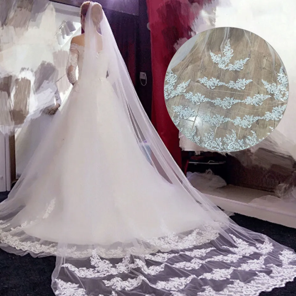 Long lace veil best sale