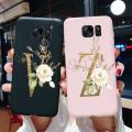 Flower Alphabet Letters Phone Case For Samsung Galaxy S6 S7 S 6 S 7 edge S6edge S7edge Silicone TPU soft Shockproof cover cases. 