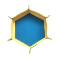Hexagon Dice Tray PU Leather Double Sided Office Supplies Larger Size Dice Rolling Tray for Table Games Candy Keys Jewelry Coins. 