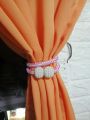2pcs Parday Curtain Tiebacks Curtain Buckle Draperies Pearl Magnetic Rope Braided Straps Ball Buckles Rings & Buckles Holder Punch Free Curtains Hold Clips Curtain Accessories. 