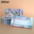 100 Pcs Eyelash Packaging Box Bulk Wholesale Custom 3D Mink Lashes Boxes Packaging With Logo Makeup Set Eyelashes Case Pack. 
