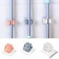 Mop Holder Mop Clip Broom Holder Wall Mount Self Adhesive Kitchen Bathroom Silver. 