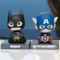 Batman Captain Tree Man Super Hero Shaking Head Cartoon Doll Car Decoration. 
