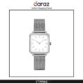 Silver Watch with White Dial, Diamante & Stainless Steel Strap. 