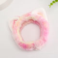 Unicorn rainbow color face wash headband cute cat ear makeup home headdress children's headband headband. 