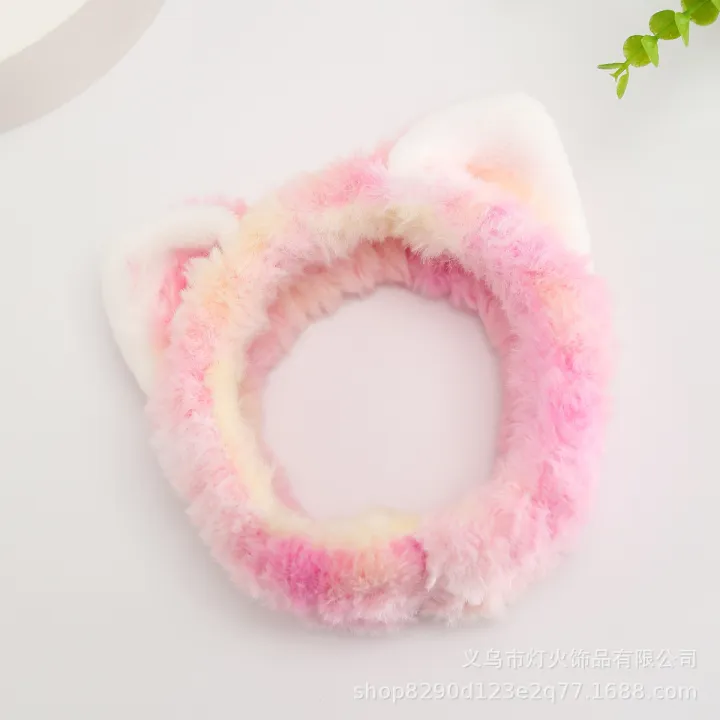 Unicorn%20rainbow%20color%20face%20wash%20headband%20cute%20cat%20ear%20makeup%20home%20headdress%20children's%20headband%20headband%20-%20Image%202