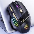 iMICE GW-X7 2.4G + Bluetooth Dual Mode 7-button Silent Rechargeable Wireless Gaming Mouse with Colorful RGB Lights. 