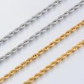 Width 2/3/4/5/6mm 316L Stainless Steel Gold Color Twisted Rope Chain Necklace For Men's and Women's Jewelry wholesale. 