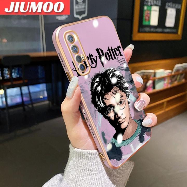 JIUMOO For OPPO Reno 3 Pro 5G Case Fashion Harry Potter Side Edge Cases Luxury Plating Soft Silicone Shockproof Protection Phone Cases
