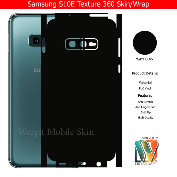 Samsung Galaxy S10E Skin/Wrap 360 Protection Carbon fiber/ Matte/ Transparent/ Leather Back And Sides Included Camera Skin