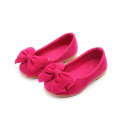 2024 New Girl Spring and Autumn Princess Student Suede Bean Children's Bow Single Shoes. 