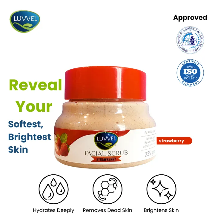LUVVEL%20-%20Strawberry%20Facial%20Scrub%20-%20Body%20&%20Face%20-%20Skin%20Brightening%20-%20Exfoliating%20Suitable%20For%20All%20Type%20Skin%20-%20Both%20Men%20&%20Women%20-%20225gm%20-%20Image%202