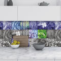 6x6 size Peel and stick backsplash tile stickers Decorative Self-adhesive Heat resistant Self adhesive kitchen tile decals Water resistant Glossy finish Bathroom splashback film for Home decor. 